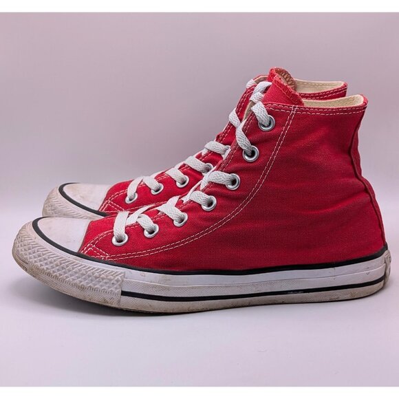 Converse Red Women's Size 8 Mens Size 6 Chuck Taylor All Star High Top Shoes - Picture 4 of 7